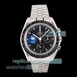 N1 Factory Swiss Clone Omega Speedmaster 50th Anniversary Snoopy Black Dial SS Watch 
